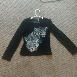 Vintage, American Girl, Long sleeved tee shirt, Size Small, tiger pic on front